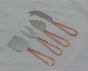 4 Pcs Hammered Wire Handle Cheese Serving Knife Set