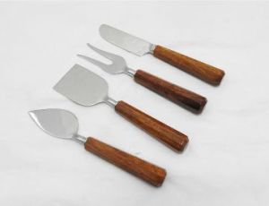 4 Pcs Wooden Handle Cheese Serving Knife Set
