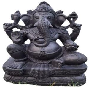 Black Stone Ganesh Statue