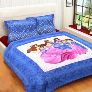 Barbie Print Velvet Queen Size Double Bed Sheet