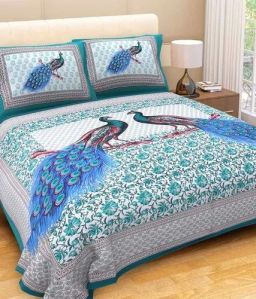 Cotton Floral Print Jumbo Size Double Bed Sheet