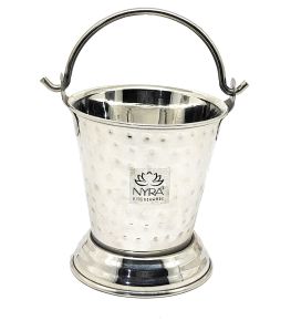 Nyra Stainless Steel Hammered Mini Serving Bucket
