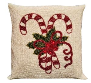 Handmade Snowman Beaded Cushion Cover