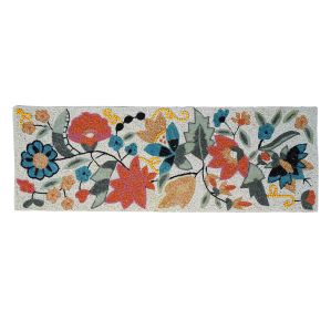 Handmade Multicolor Floral Beaded Table Runner