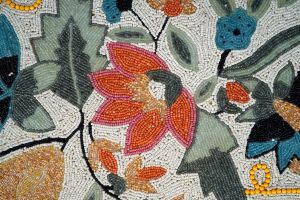 Handmade Multicolor Floral Beaded Table Runner