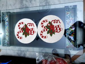Handmade Christmas Beaded Table Mat