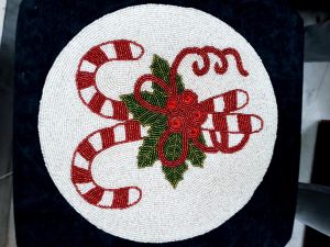 Handmade Christmas Beaded Table Mat