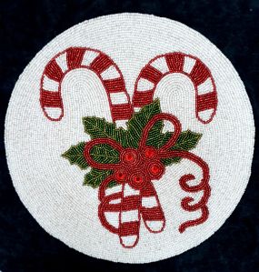 Handmade Christmas Beaded Table Mat