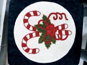 Handmade Christmas Beaded Table Mat