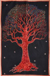 Handmade Tree Of Life Beaded Electric Wall Hanging