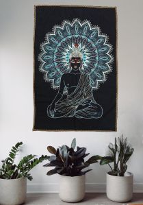 Handmade Lord Buddha Beaded Tapestry Wall Hanging