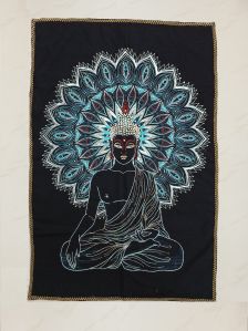 Handmade Lord Buddha Beaded Tapestry Wall Hanging