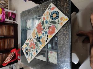 Handmade Multicolor Floral Beaded Table Runner