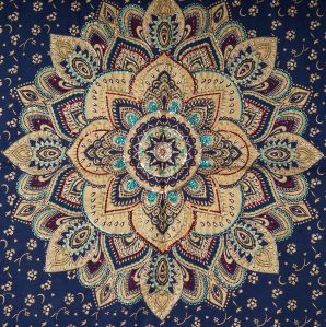 Handmade Beaded Mandala Tapestry Wall Hanging