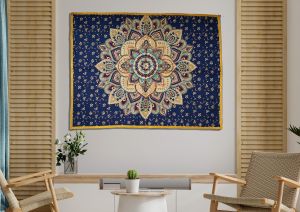 Handmade Beaded Mandala Tapestry Wall Hanging