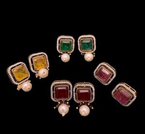 Multicolor Brass Earrings