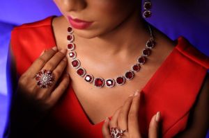 Ruby Diamond Necklace Set