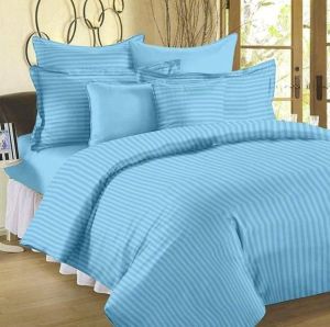 Sky Blue Stripe Bed Sheet Set