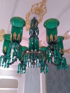 Green Embroidered Chandelier