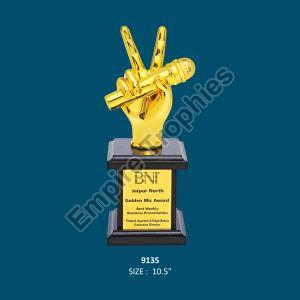 Crystal Mic Awards Trophy