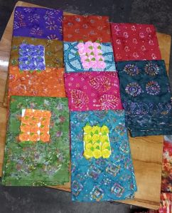 Wax Batik Printed Cotton Saree