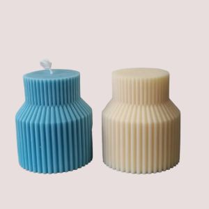 Stripped Pillar Scented Candle