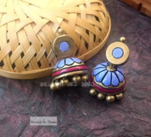 gold terracotta jhumka