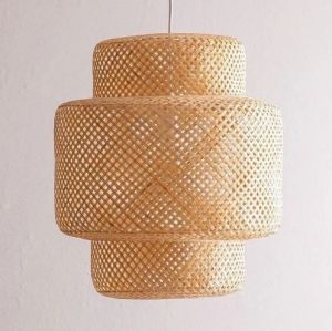 Light Brown Plain Bamboo Hanging Lampshade