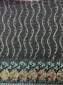 Embroidered Net Butta Fabric