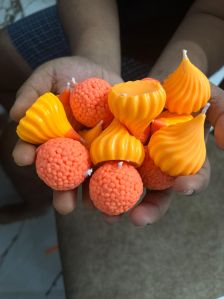 Orange Mottichoor and Ladoo Scented Candles