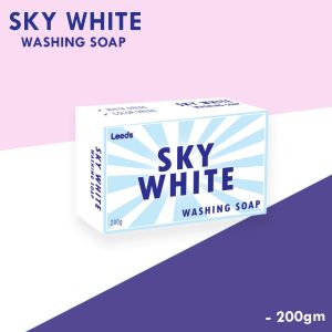 Leeds Sky White Laundry Soap(Oil Based),Washing Soap,200gm