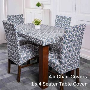 DivineTrendz Exclusive - Ocean Bliss Elastic Chair & Table Cover