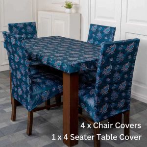 DivineTrendz Exclusive - Watercolour Paisley Elastic Chair & Table Covers