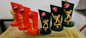Cricket wooden trophy