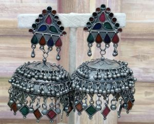 oxidised jhumka