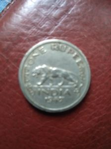 1947 one rupee coin other side panther