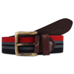 SCHARF Men's Twister Canvas Series Genuine Leather Belt BMC63