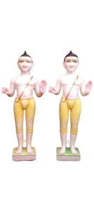 18 Inch White Marble Swami Narayan Statue