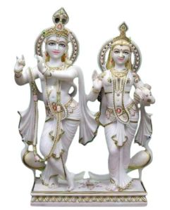 White Marble Radha Krishna Statue