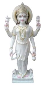 2 Feet White Marble Parvati Mata Statue