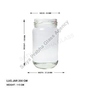200 gm Glass Round Lug Jars