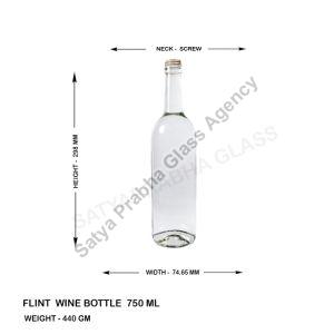 750 ml transparent  wine bottles