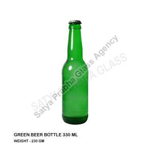 empty beer bottle 330 ml green