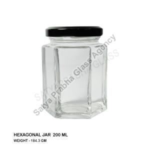 glass hexagonal jars 200 ML