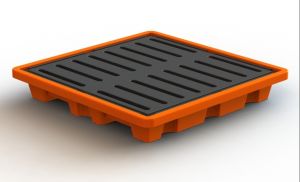 150L 4 Drum Spill Containment Pallet L1300 X W1300 X H200 Mm DSCP-SL4-1313