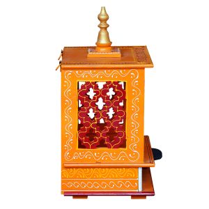 Orange & Red Hand Carved Wooden Temple