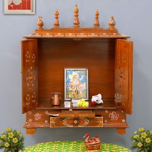 Handmade Wooden Temple with Door