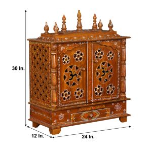 Handmade Wooden Temple with Door