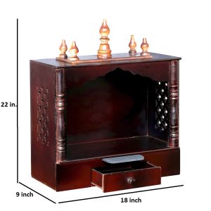 Painted Hand Carved Wooden Temple