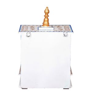 White Hand Carved Printed Wooden Temple